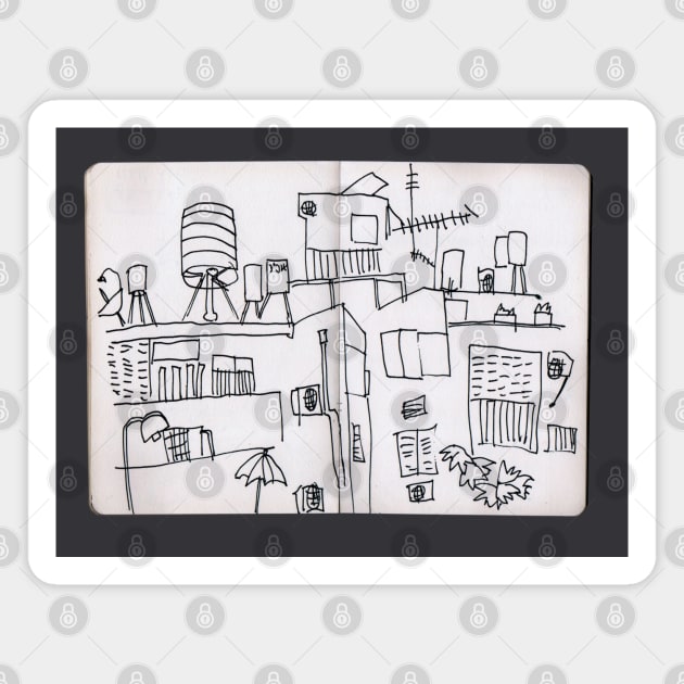 Tel Aviv Israel Sketchbook Architecture Magnet by badlydrawnbabe